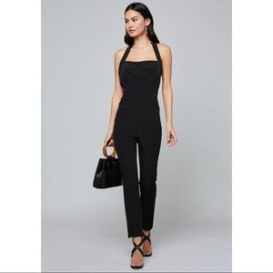 bebe NWT Jet Black Open Back Skinny Jumpsuit